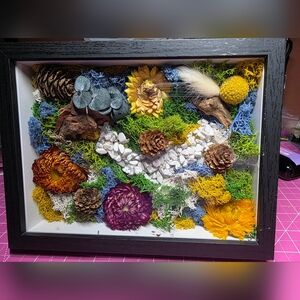 Handmade Colorful Botanical Shadow Box